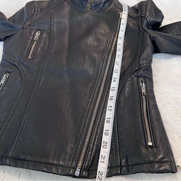 Blank NYC faux leather black Moto biker jacket size XS - Picture 12 of 16